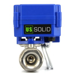 Motorized Ball Valve- Stainless Steel Ball Valve with Full Port, 9-24V DC and 2 Wire Reverse Polarity by U.S. Solid (1/2 inch)