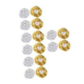 NOLITOY Foil Shower Cap Deep Conditioning Hair Processing Elastic Salon Cap Heat Thermal Reusable Easy to Clean Gold Silver Set