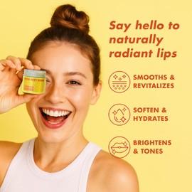 Handmade Heroes Turmeric Lip Scrub with Vitamin C – 100% Natural Vegan Exfoliant for Dark Dry Chapped Lips – Deep Conditioning Sugar Polish 1oz