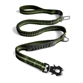 Correa elástica táctica resistente para perro, correa táctica de absorción de golpes de 4 a 6 pies con 2 asas acolchadas, clip de mosquetón de metal, cinturón de seguridad de coche,