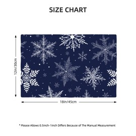 Fiokroo Winter Snowflakes Blue Placemats Set of 4 Table Mats Table Tableware Place Mats with Non-Slip Heat-Resistant Washable for Dining Home Kitchen Party Indoor