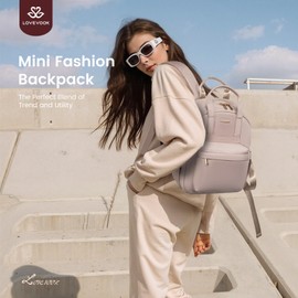 LOVEVOOK Small Backpack Purse for Women, Waterproof Lightweight Mini Daypack, Stylish Casual Bag for Travel Work & Daily Use