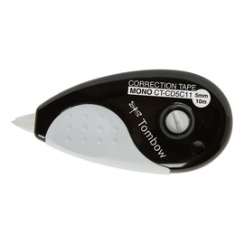 Tombow CT-CD5C11 Korrekturroller Mono Grip, mittiges Abrollen, 5 mm x 10 m, geblistert, schwarz/grau