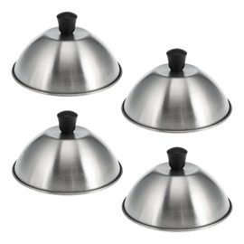 bremermann Burger Cover Set // Each 16 cm // Grill Cover Melting Bell Burger Cover // Stainless Steel (Stainless Steel, Set of 4)