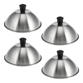 bremermann Burger Cover Set // Each 16 cm // Grill Cover Melting Bell Burger Cover // Stainless Steel (Stainless Steel, Set of 4)