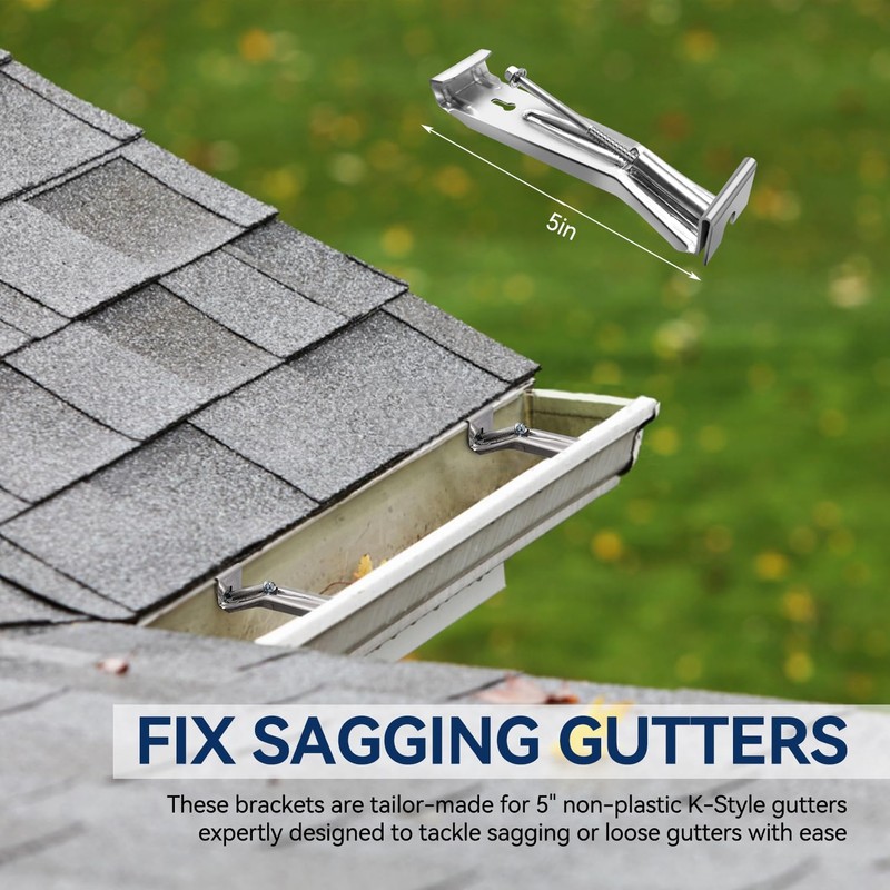 Gutter Hangers 5 inch - 20 Pack Gutter Brackets with
