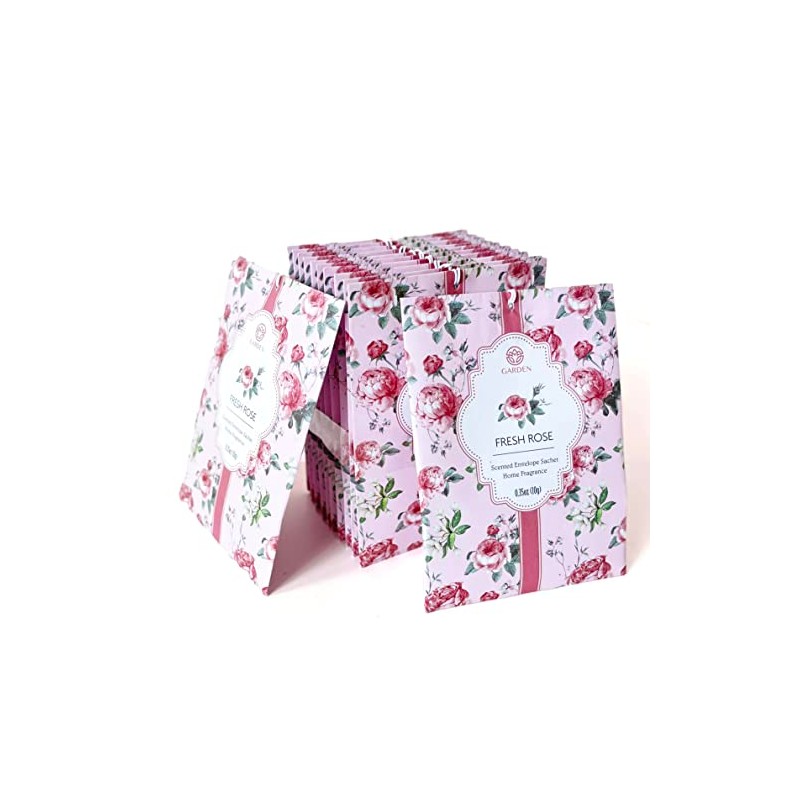 Fresh Rose Scented Sachets - 12 Pack, Long-Lasting Home Fragrance