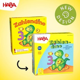 HABA HABA 4928 - Zahlendino Dinostarkes Zahlen- und Memospiel, für 1-4 Kinder von 3-8 Jahren |Zum Zahlen und Mengen Lernen, Mit Variante für 1 Kind