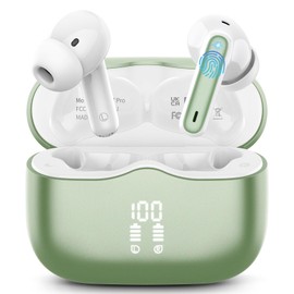 Bluetooth Headphones, 2025 In-Ear Headphones Wireless Bluetooth 5.4 Deep Bass with 4 ENC Noise Cancelling Mic, 40 Hours Wireless Headphones Hi-Fi Stereo IP7 Waterproof Earphones USB-C LED Display