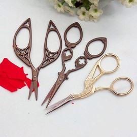 YICBOR Sewing Tools Embroidery Scissors, Vintage Retro Style Scissor-3pcs