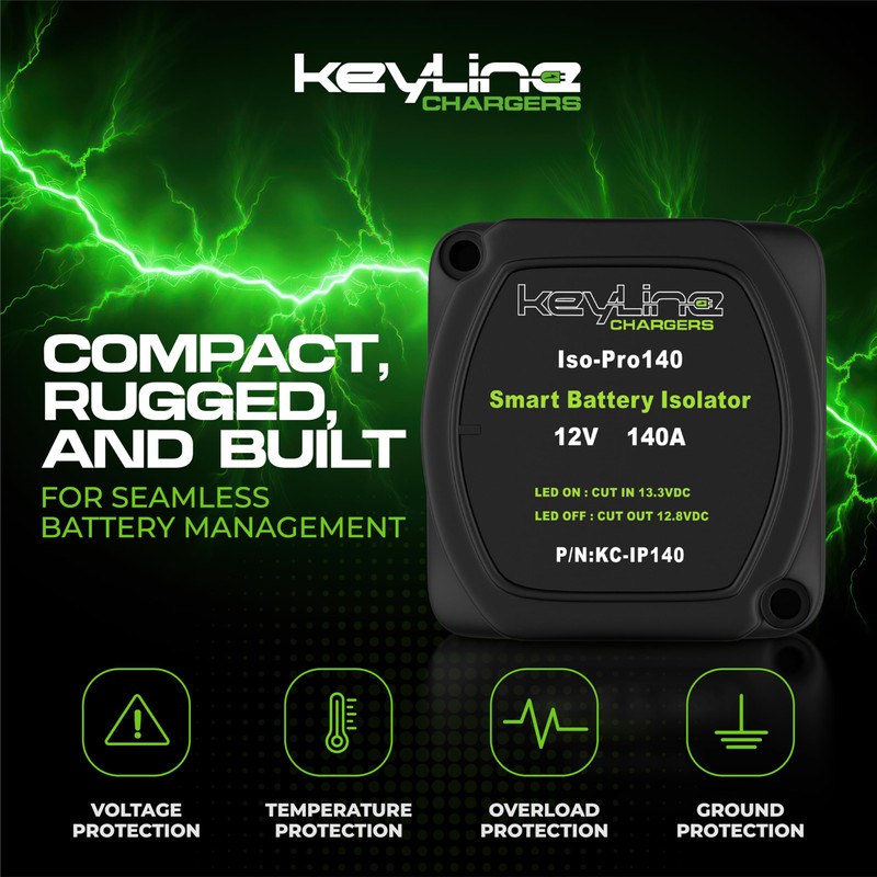 Dual Battery Isolator Kit 12V - 140 Amp Voltage Sensitive