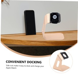 jojofuny 2pcs Aluminium Alloy Watch Charging Stand Holder Gold Convenient Dock for Easy Viewing Angle Design for and Smartwatches