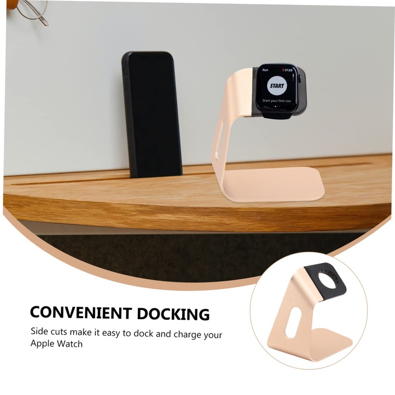 jojofuny 2pcs Aluminium Alloy Watch Charging Stand Holder Gold Convenient