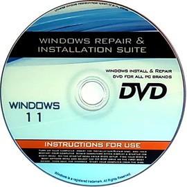 Recovery, Repair & Re-install disc compatible with MS Win 11 64 bit (PC)