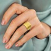 Oidea Gold Chunky Rings for Women: Minimalist Sun Rays Pattern