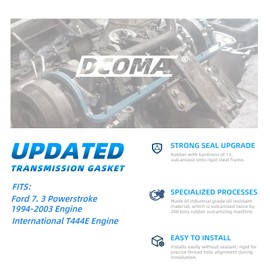 DCOMA Oil Pan Gasket with a Rigid Core Compatible with Moroso 27293 for Ford 7.3 Powerstroke Engines from 1994 to 2003 and International T444E Engines, Made of High Temperature/Oil Resistant Material