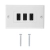 Bewinner 3-Port HDMI Wall Plate with Adapter, ABS Wall Mount