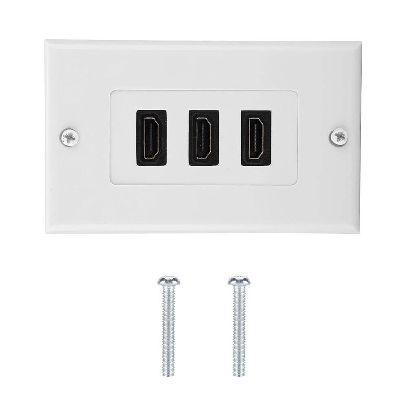 Bewinner 3-Port HDMI Wall Plate with Adapter, ABS Wall Mount