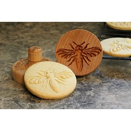 Fun Food Tools, Wood Cookie Stamp, 2.5 Inch (Honeybee CS-024)
