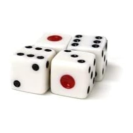 Seiun Shoten Dice, Dice, 6 Sides, 0.4 inch (10 mm) Square, Red Eye, Set of 4