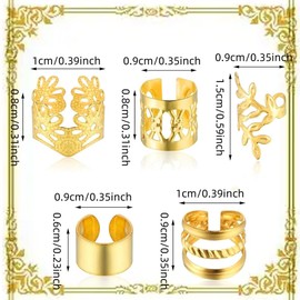 TSUOUKL 50 Stück Goldene Haarspangen für Zöpfe und Dreadlocks, Loc-Schmuck und Manschetten-Clips für Männer, Frauen, Mädchen und Jungen - Vielseitiger Haarschmuck für Styling und Accessoires