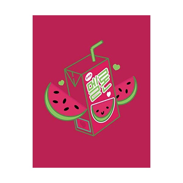 Notebook: Cute Melon Juice Notebook Journal Diary | Kawaii Aesthetic