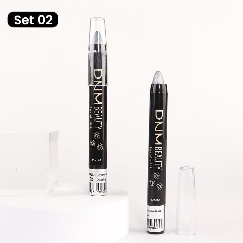 evpct 2Pcs Cream Eyeshadow Sticks Set for Eyes Dazzling Grey