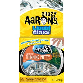 Crazy Aaron's Thinking Putty - Liquid Glass - See-Through Putty for Kids and Adults in a 4" Tin - Creative and Endless Fun, Stress Relief Therapy Toys, Never Dries Out