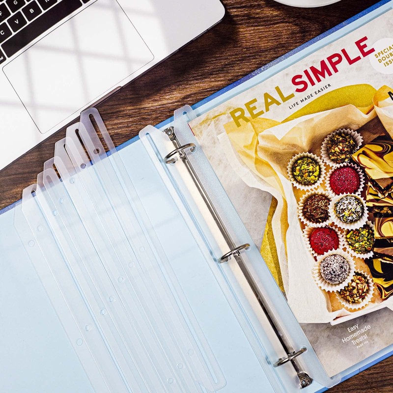 tutata 24Pcs 3 Hole Punched Magazine Holders, Magazine Organizer, 3