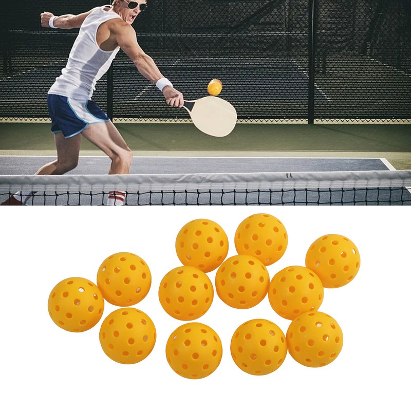 12PCS 74mm 40 Holes Pickleballs PE Plastic High Elasticity Pickleball