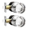 Lepushom 2 Pack Crystal Door Knobs Interior, Elegant Satin Nickel