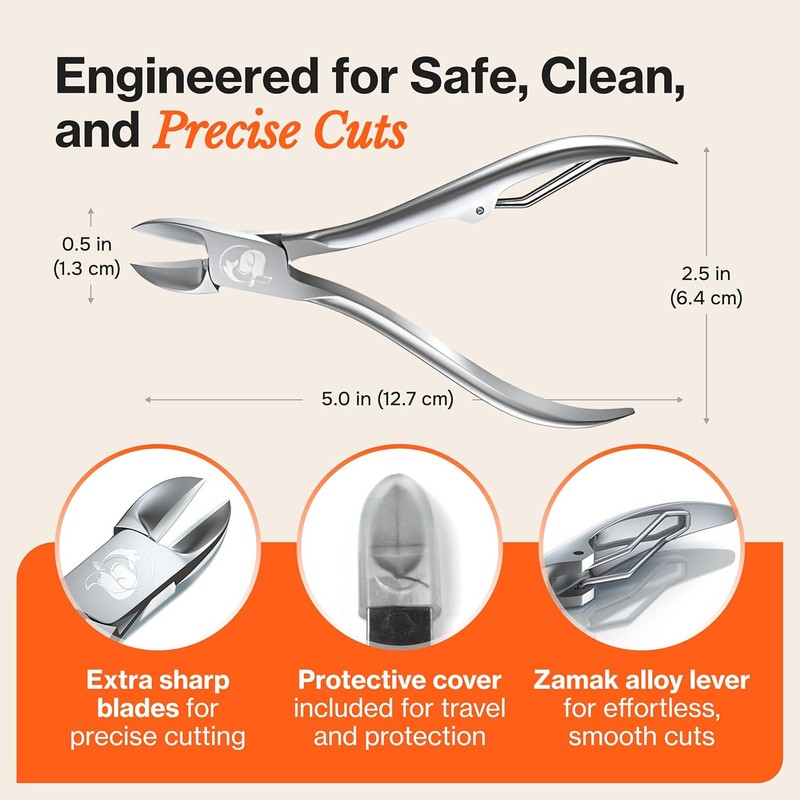 Fox Medical Equipment Toenail Clippers for Thick Nails, Medical Grade