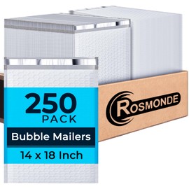 Rosmonde Bubble Mailer 250 Pack, 14 x 18", Bulk Thick Mailing Envelopes, Durable Padded Envelopes for Shipping, Mailing & Packaging, Water-Resistant, Bulk Self-Seal Shipping Envelopes for Daily Use
