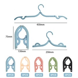 Travel Hangers, 20 pcs Folding Plastic Clothes Hanger, 5 Color Portable Plastic Clothes Coats Hangers, Multifunction Travel Accessories for Holiday Camping and Home Travel Outdoor Camping