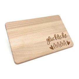 Mother's Day Gift Idea – Wooden Breakfast Board with High-Quality Engraving for the Best Mum (Happy Mama) One Size