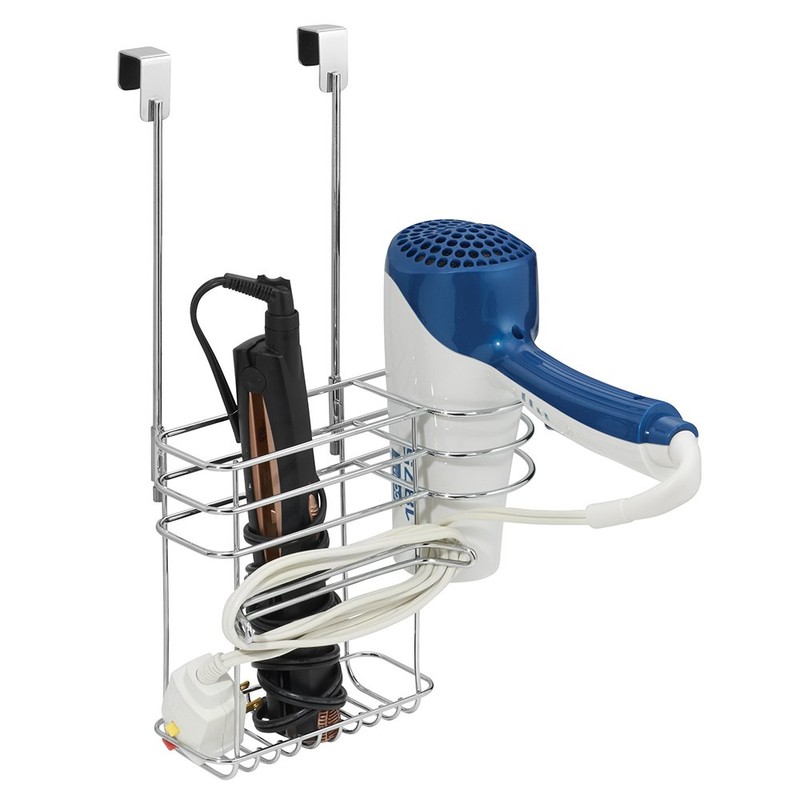 InterDesign Classico Over Cabinet Hair Care Organizer, Chrome