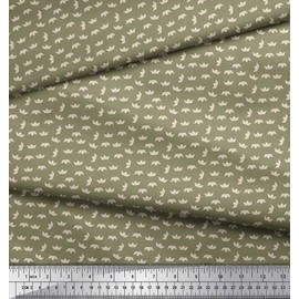 Soimoi Green Velvet Fabric Paper Boat Art & Craft Printed Fabric 1 Yard 58 Inch Wide
