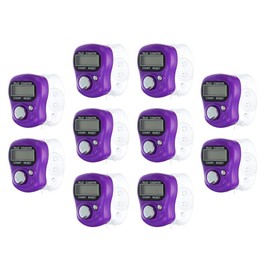 Hitopin 10 x Finger Tally Counter, Electronic Finger Counter, Finger Counter Clicker Row Counter, 5 Digit Mini Hand Counter, Lap Track Handheld Counter, for Inventory, Sports, Marketing, Golf (Purple)