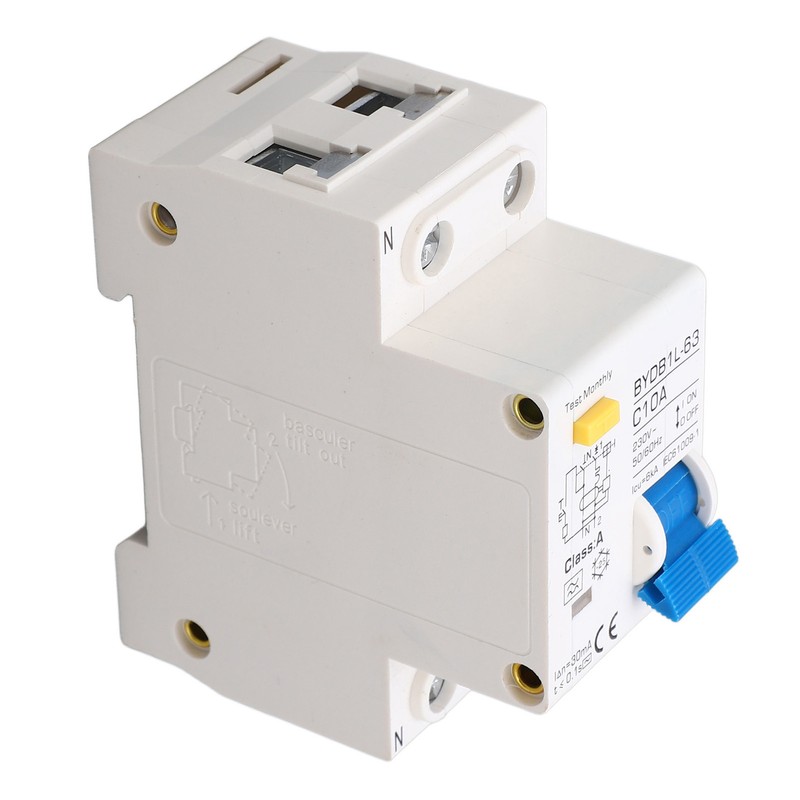 Circuit Breaker 1P+N Leakage Protection Switch 10A 230V AC DIN