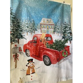 Christmas Snowman Digital Cotton Print Fabric Panel
