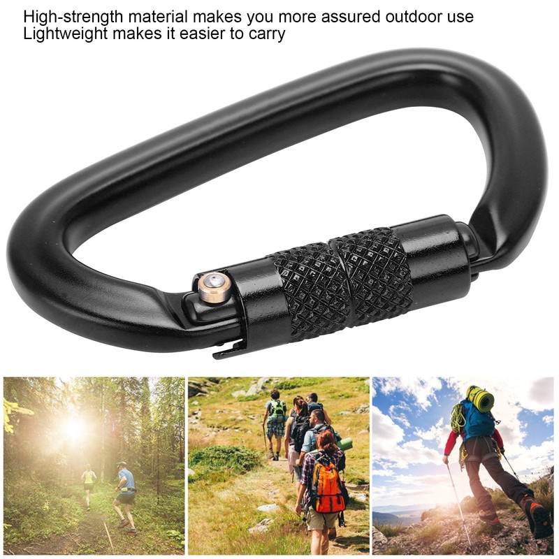 Aluminum Auto Locking Climbing Carabiner Clips Twist Lock DRing Clip