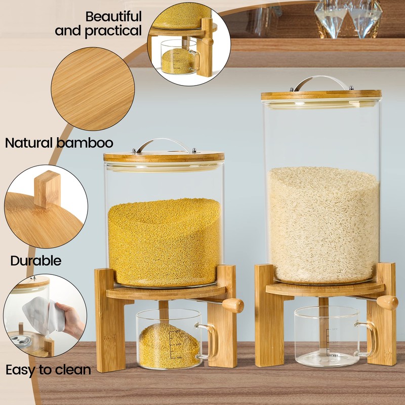 Vuinop Rice Dispenser, Rice Storage Container：Flour and Cereal Container with