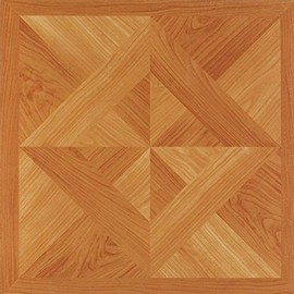 NEXUS Classic Light Oak Diamond Parquet 12 Inch x 12 Inch Self Adhesive Vinyl Floor Tile #202