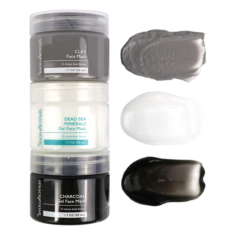 SpaScriptions Dead Sea, Charcoal, & Clay Gel Face Mask with
