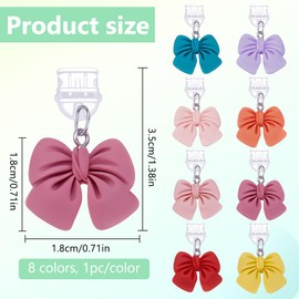 PLIGREAT 8 Pcs Bow Dust Plug Charm, Colorful Bow Type C Anti Dust Plugs USB Charging Port Plugs Pendants Mobile Dustproof Plug for Most Type C Phone Kindle