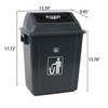 Waikhomes 4-Pack Swing Top Trash Can, 8 Gallon Garbage Bin,