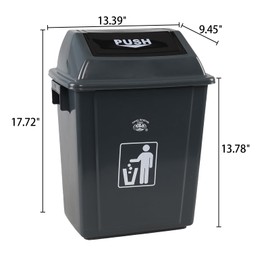 Waikhomes 4-Pack Swing Top Trash Can, 8 Gallon Garbage Bin, Plastic Commercial Recycling Bin for Office, Restaurant, School, Kitchen