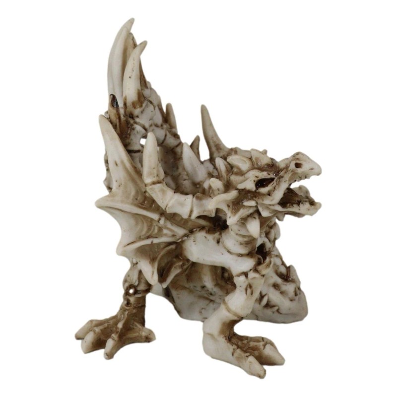 Legendary Arthurian Merlin Dragon Skulls Bones Skeletons Throne Chair Figurine