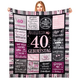 Birthday Gift for Women, 30 40 50 60 70 80 Birthday Women, Gifts for Women, Gifts for Mum, Wife, Girlfriend, Sister, Boyfriend, Colleague, Gift Blanket for Women for Birthday 150 x 130 cm, Pink