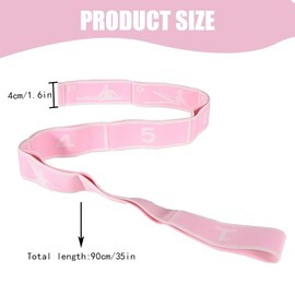 TRKETK 2 Pcs Yoga Stretching Strap, Stretching Strap with 8 Loops Gymnastics Stretch Band Leg Stretcher Strap Multi-Loop Elastic Yoga Stretch Strap Resistance Bands for Pilates,Dance,Gymnastics